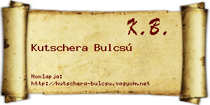 Kutschera Bulcsú névjegykártya